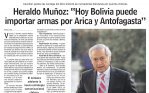 Heraldo Muñoz: Hoy Bolivia puede importar armas por Arica y Antofagasta