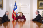 Canciller Muñoz y Agente Felipe Bulnes informan a la Presidenta Michelle Bachelet sobre actuación de Chile en La Haya